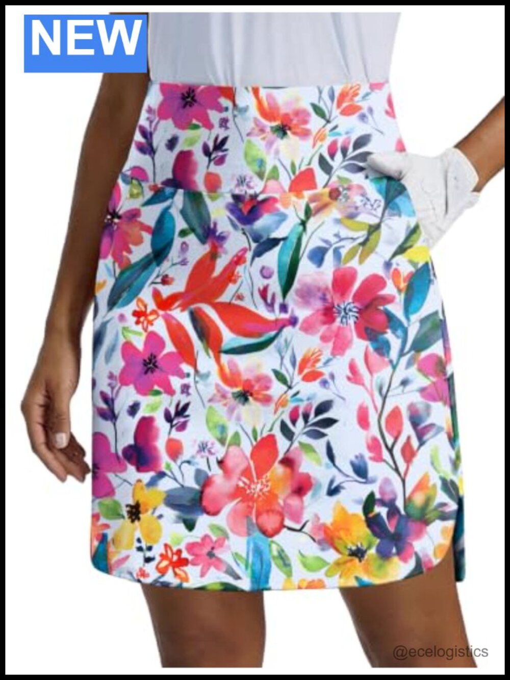 Women's Above Knee Golf Skort with Pockets, High Rise Active Skirt